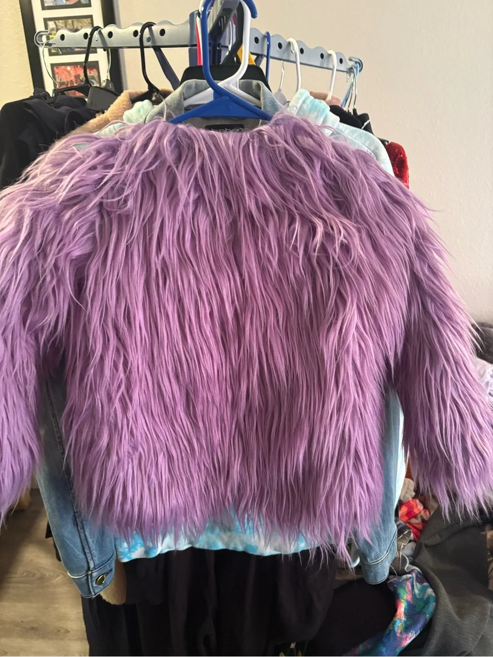 Girls' Purple Faux Fur Jacket - Playful Shag Coat